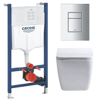 Комплект Инсталляция Grohe Rapid SL 3884966Q c панелью смыва Even 38966000 + унитаз подвесной Klechniowska Bridge Euro B530K с сиденьем Soft Close дюропласт