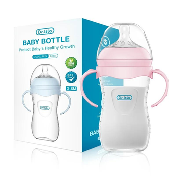 Пляшечка для годування Dr.Isla Baby Bottle 240мл, 3-6 міс, Рожева