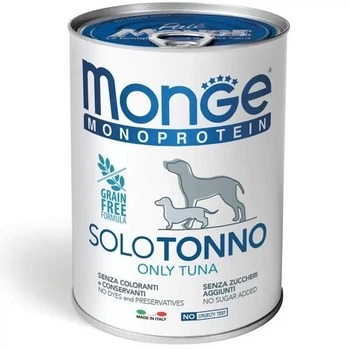 Корм Monge Monoprotein Dog Solo Tonno влажный с тунцом для взрослых собак 400 гр