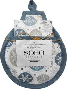 Набор полотенце + подставка под горячее Soho 40х60 см Christmas!!! (BS 84157)