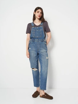 Напівкомбінезон джинсовий жіночий H&M 10300617 42 Блакитний (KAY2000001630419)