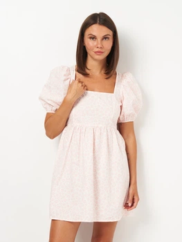 Платье короткое летнее женское Monki 1065490_роз.цветы 38 Белое (KAY2000001631676)