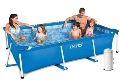 Бассейн каркасный Intex 28271 прямоугольный из ПВХ 260 х 160 х 65 см с тентом подстилкой и фильтр-насосом 2006 л в час Синий (21-9-28271-4)