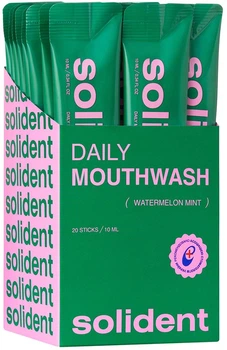 Набір ополіскувачів для ротової порожнини Solident Watermelon Mint Кавун-м'ята 20 мл х 10 шт (4820200417783)