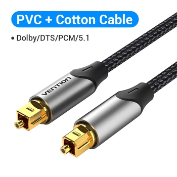 Оптический аудиокабель VENTION,Toslink SPDIF 1м в Нейлоновой Оплетке Серый