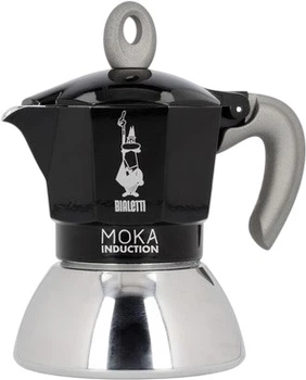 Гейзерна кавоварка Bialetti New Moka Induction на 4 чашки 200 мл Чорна (0006934)