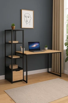 Стіл письмовий з етажеркою в стилі лофт EcoLoft IN-2755