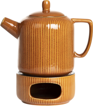 Dzbanek do herbaty Homla Mirande z podgrzewaczem jasnobrązowy 0.95 l (5904183855578)