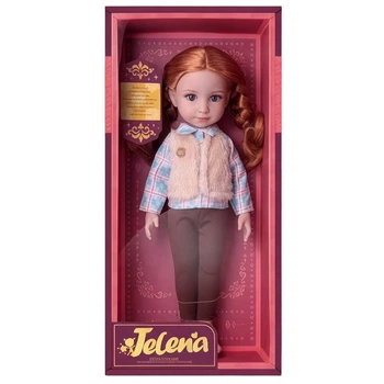 Лялька Jelena 69001-5, висота - 37 см, довге прошите волосся, стильний одяг, знімне взуття, в коробці