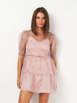 Платье короткое летнее женское H&M 0901588 38 Розовое (KAY2000001631003)