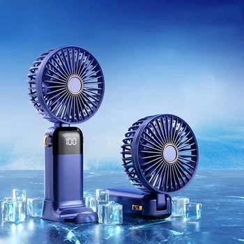 Складаний міні-вентилятор USB Портативний акумуляторний бездротовий вентилятор AIN-15 2.5 Вт 5 швидкостей дисплей 16,5×7,5 см