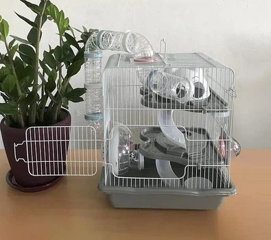 Клетка для мелких грызунов с лабиринтом Золотая Клетка M012В Серая