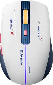 Mysz Defender Dila MM-282 LED Wireless White-Blue (4745090825435)