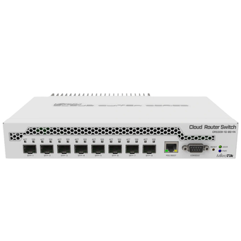 Комутатор MikroTik CRS309-1G-8S+IN, 8×SFP+ 10G, 1×RJ45, керований, підтримка RouterOS і SwOS, White