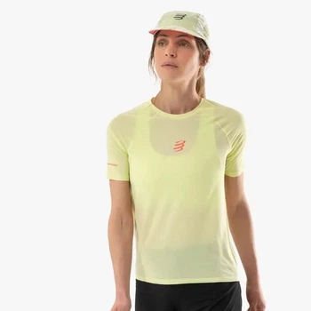 Футболка легкая бесшовная беговая для женщин Compressport Trail Racing SS Tshirt W, Shadow Lime, M (ATSW3646040M)