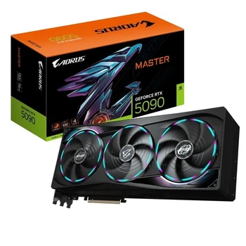 Видеокарта GeForce RTX 5090 32 ГБ GDDR7 Aorus Master с активным охлаждением черная