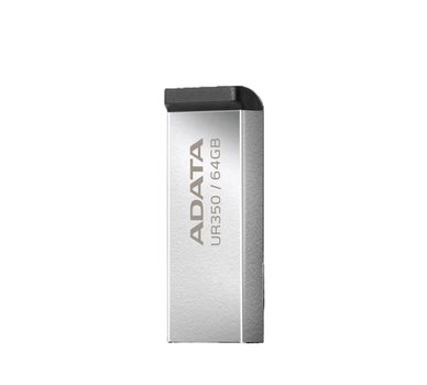 Флеш-накопичувач ADATA UR350 Silver Black 64GB USB 3.2 для ноутбука ПК металевий корпус
