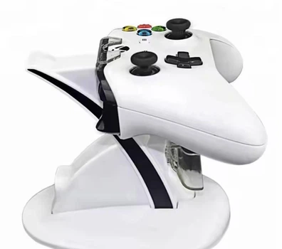 Подставка -зарядка док-станция для геймпадов XBOX ONE/ONE S/ONE X на два джойстика Белая