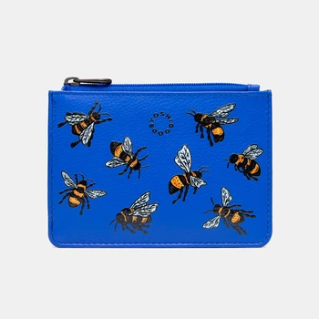 Жіночий шкіряний гаманець Yoshi Y1321 Sweet Bees Blue (Y1321 BEES 37)