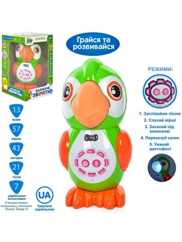 Інтерактивне балакуче звірятко Limo Toy FT 0041 Папуга аудіо-казки (2439)