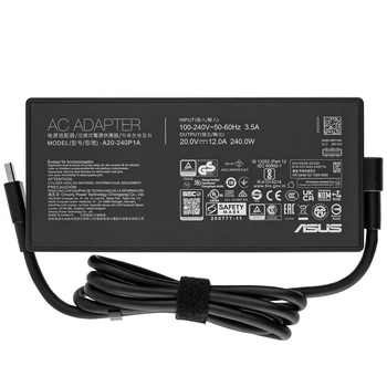 Блок живлення для ноутбука ASUS 20V 12A (240W) з прямокутним роз’ємом Rectangle Conn, чорний, RECTANGULAR