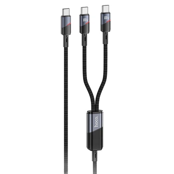 Дата кабель HOCO U139 Type-C to Type-C/Type-C 100W (1.2m) (Black) (219702)
