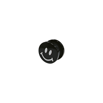 Тоннель-плаг акрил черного цвета со смайлом 5мм 7502