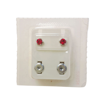 Гвоздики для прокола ушей пистолетом Studex большая L107W сталь с красным камнем в крапане стерильные, пара USA