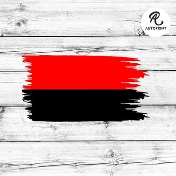 Наклейка на авто Oracal Флаг УПА Черно-красный 20х11см (PA000-95-2)