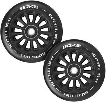 Kolka do hulajnogi Soke 100 mm czarne 2 szt. 1680 (5908220471523)