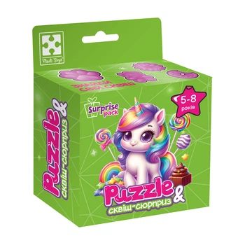 Игра развивающая пазлы с сюрпризом "Единорожка" 2 (укр), Vladi Toys, VT8030-02