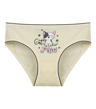 Трусы слипы для девочки с принтом Cat Paw - Donella - 415035 - 86-92 см - Желтый