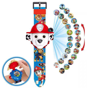 Детские наручные часы с 3D проектором l — модель "Щенячий патруль (Paw Patrol)/ Маршал" проектор 24 изображения