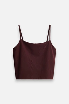 Топ спортивный H&M 271222249_bordo L Бордовый