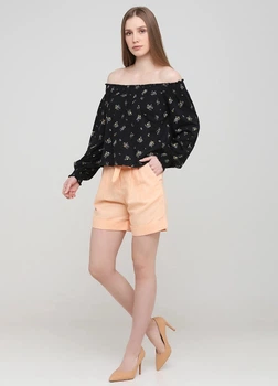 Шорти з льоном H&M 270529601 34 Помаранчевий