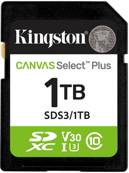 Karta pamięci Kingston Canvas Select Plus Gen3 SDXC 1TB Class 10 UHS-I U3 V30 (SDS3/1TB)