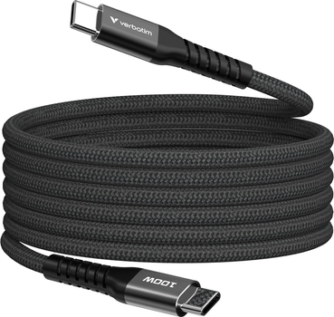 Kabel zasilający i synchronizujący Verbatim 100 W z magnesem, USB-C do USB-C, 120 cm, czarny (23942318637)