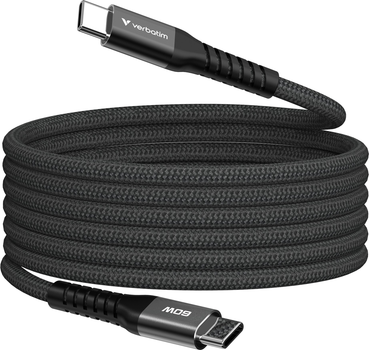 Kabel zasilający i synchronizujący Verbatim 60 W z magnesem, USB-C do USB-C, 120 cm, czarny (23942318590)