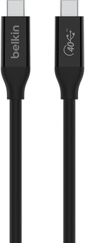 Кабель Belkin Braided USB4 Type-C to Type-C 40Gbps 100W 0.8м Black (INZ001BT0.8MBK)