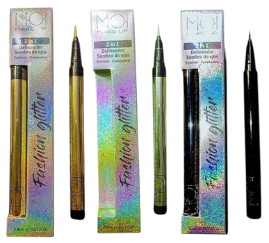 Набір олівців для очей Moi Glitter Eyeliner Gold + Silver + Black 3 x 0.8 мл (8436562007409)