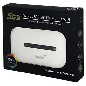Портативный модем M6 с LED-дисплеем 4G LTE роутер 3000mAh 300Mbps Белый