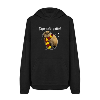 Худі чоловічий з принтом ТiШОТКА Capybara Potter Planet Earth S Чорний (1090959688)