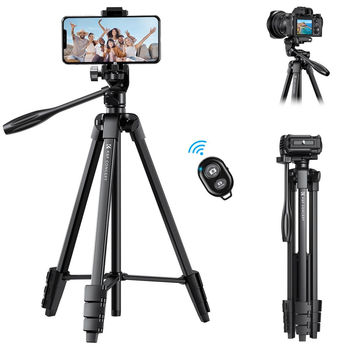 Алюмінієвий штатив для камери, смартфона K&F Concept S174A1 з пультом ДК (висота 1,5м, вантажопідйомність 3кг) (KF09.125)