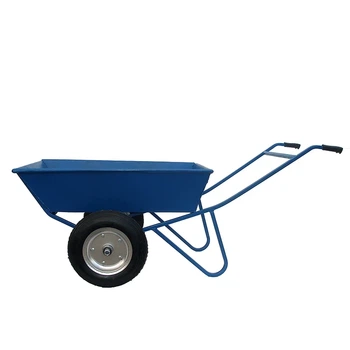 Строительная тачка ТСД-400Л двухколесная, объем 150 л, груз до 300 кг, литые резиновые колеса 380 мм