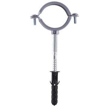 Хомут в сборе CR 1 1/2″ (47-53мм) с винтом-шурупом 8*100 и дюбелем в уп., серый