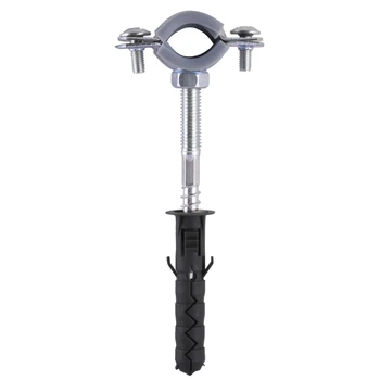 Хомут в сборе CR 3/8″ (16-19мм) с винтом-шурупом 8*80 и дюбелем в уп., серый