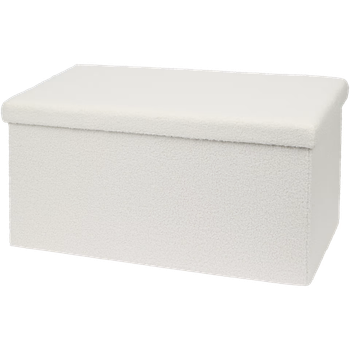 Пуф Spargo XL складаний із відсіком для зберігання, 76×38×38 см, бежевий, з плюшевою оббивкою, прямокутний