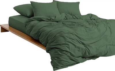 Комплект постельного белья Mirson Евро 200х220 см 009 Forest Green Soft Touch of Satin (2200011279879)
