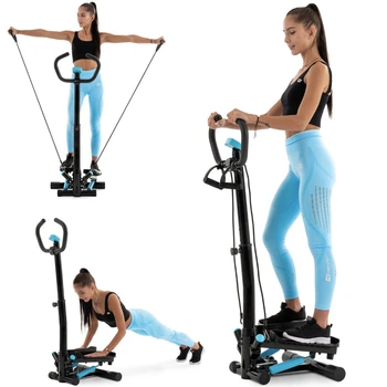 Степпер зі стійкою Hop-Sport HS-055S Noble Blue + Еспандери до 100 кг