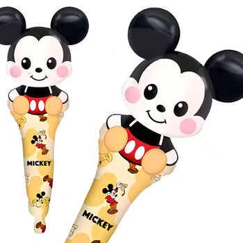 Фольгированный Шар Палочка Бита Микки Маус Mickey Mouse 55х26см (21") Разноцветный